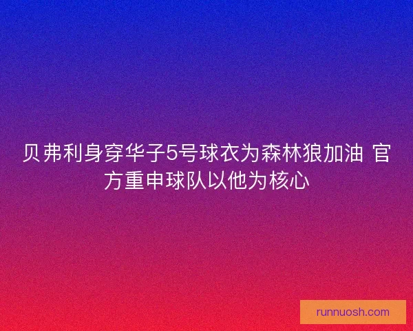 贝弗利身穿华子5号球衣为森林狼加油 官方重申球队以他为核心