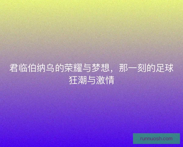 君临伯纳乌的荣耀与梦想,那一刻的足球狂潮与激情 君临伯纳乌的荣耀与梦想,那一刻的足球狂潮与激情