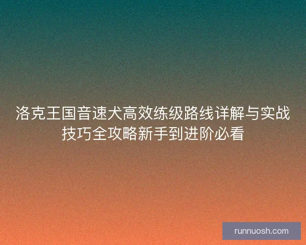 洛克王国音速犬高效练级路线详解与实战技巧全攻略新手到进阶必看